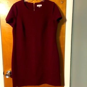 Calvin Klein burgundy cap sleeved dress